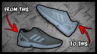 CLEANING FILTHY ADIDAS TRIPLE WHITE ZX FLUX TO LOOK NEW AGAIN [upl. by Seniag]