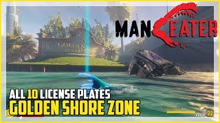 Maneater Golden Shores All License Plate Locations Guide [upl. by Renelle]