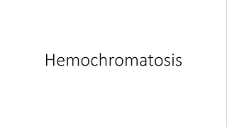 Hemochromatosis  For Medical Students [upl. by Newton]