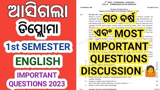 Diploma 1st Semester Communicative English Important Questions Discussion 2023 । diploma sctevt [upl. by Combe]