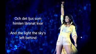 CarolaFångad av en stormvind Eurovision 1991 Sweden ENGLISH TRANSLATION [upl. by Yessydo683]