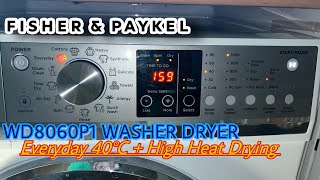 Fisher amp Paykel WD8060P1 Washer Dryer  Everyday 40ºC  High Heat Drying [upl. by Cosetta154]