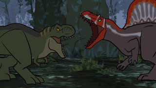 Jurassic Park 3 Trex vs Spinosaurus Escena Completa Español Latino [upl. by Htebirol]