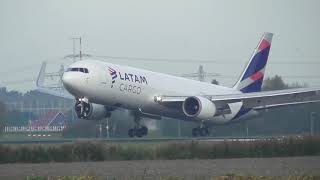 LATAM Cargo Chile Boeing 767300F Landing At Schiphol [upl. by Abla]