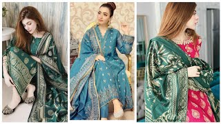 Latest Winter jacquard dress designs jacquard fabric designing ideas 2023 [upl. by Enaerb]