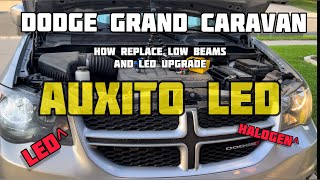 Dodge Grand Caravan  AUXITO LED UPGRADE How to change headlight bulbs [upl. by Mathia]