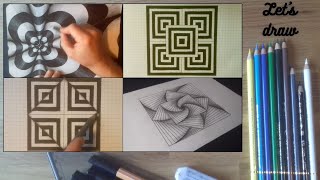 Phantastische Zeichenmuster compilation  optische Täuschungen OP art [upl. by Azila]