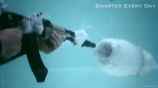 AK47 Underwater at 27450 frames per second Part 2  Smarter Every Day 97 [upl. by Shaff]