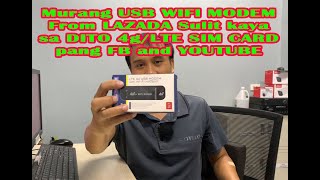 DITO 4GLTE USB MODEM WIFI ACTUAL SPEED TEST  SULIT PARIN NABILI LANG sa LAZADA [upl. by Aratehs550]