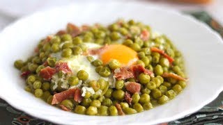 GUISANTES CON JAMÓN Y HUEVO CUAJADO [upl. by Aknahs]