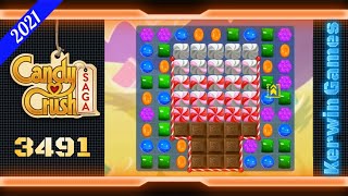 Candy Crush Saga Level 3491  Super Hard Level  No Boosters  15 moves 2021 [upl. by Anahahs]