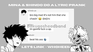 mha lyric prank  mina amp shindo do a lyric prank [upl. by Pansie]