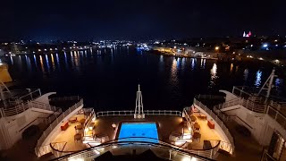 PampO Azura Sailaway from Valletta Malta Timelapse [upl. by Gnex]