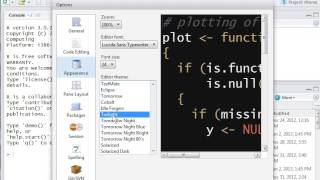 RStudio FontPt Size Color Scheme Change [upl. by Naasar728]