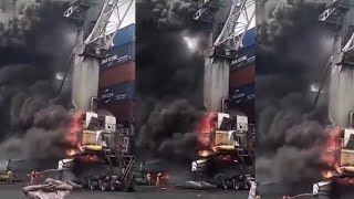 Fire Guts Equipment At Tincan Island Port [upl. by Jardena]