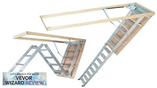 VEVOR Attic Ladder Foldable 350pound Capacity 225quot x 63quot MultiPurpose Aluminium Review [upl. by Marte]