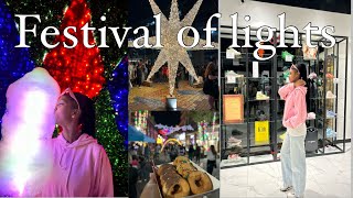 VLOGMAS DAY15 festival of lights  window shopping [upl. by Eirhtug]