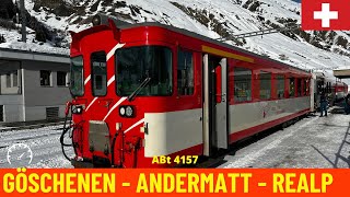 Cab Ride GöschenenAndermattRealp  Regional Train Matterhorn Gotthard Bahn Switzerland 4K [upl. by Nahtad]