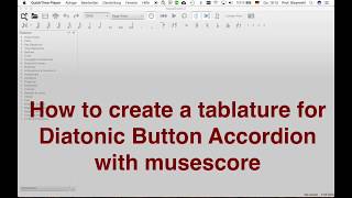 How to create tablature for diatonic button accordion using musescore [upl. by Fellows]