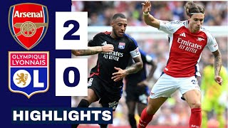 Arsenal vs Lyon 20 HIGHLIGHTS  Calafiori DEBUT  Emirates Cup 2024 [upl. by Andreas]