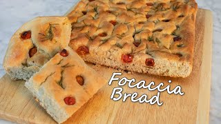 Delicious Italian Focaccia Bread  Review  كيفية عمل خبز فوكاشيا الايطالي الهش واللذيذ  سهل وسريع [upl. by Atinaj]