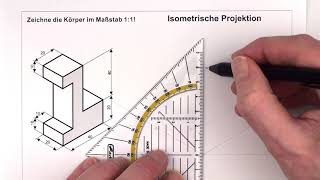 Isometrische Projektion  1 Übung  1 Körper [upl. by Rhynd]