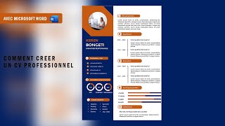 Comment créer un CV Pro avec Ms Word Pas à pas et non saute saute [upl. by Emmery]