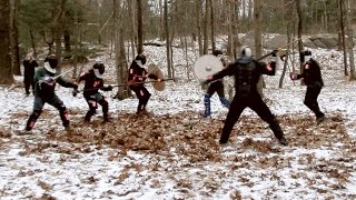 Hurstwic Viking combat sparring exercises 1 approaching warriors [upl. by Nylhsoj839]