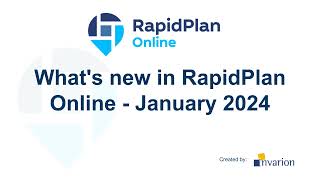 Whats new in RapidPlan Online  January 2024 [upl. by Moselle]