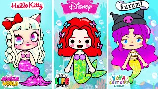 KUROMI MY MELODY HELLO KITTY Are Mermaids  Toca Boca vs Avatar World vs Miga World [upl. by Atikehs]