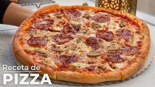 Receta de Pizza casera como hacer una pizza fácil rápida y a la vez deliciosa [upl. by Anez686]