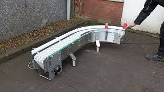 90 graden transportband bocht geheel rvs frame [upl. by Eromle725]