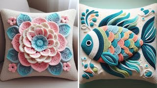 beautiful crochet pillow cover design 💐🤩 [upl. by Ahmar]