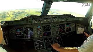 wwwAviationInspectorcom  QF 94 A380 Tullamarine arrival via Essendon Cockpit View [upl. by Vez]