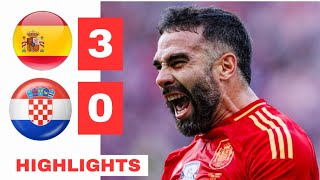 Spain vs Croatia HIGHLIGHTS 30 Morata Fabian amp Carvajal GOALS amp Lamine Yamal vs Croatia [upl. by Sevy]