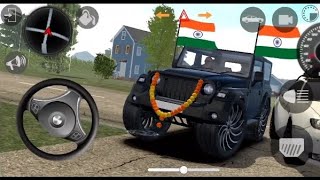 new model black 🖤 modified thar 🔥। car gaming video। indian car simulator 3d video ।। android game।। [upl. by Lona]