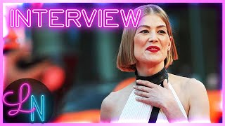 Saltburns Rosamund Pike is over Gone Girl and Bond [upl. by Tjader]