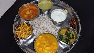 Malenadu Havyaka Daily Lunch Plate RecipeVegetarian Lunch Thali Kannada VlogNakshatranerale [upl. by Adianez171]