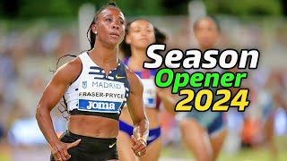 ShellyAnn FraserPryce 100m Season Opener 2024 [upl. by Tiebout]