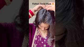 😱Fishtail Braid Hack  hairtutorial hairstyle hair braids shortsviral [upl. by Neelyam]