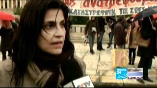 The Greeks began a 48hour strike against a new austerity plan [upl. by Inatsed722]