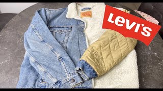 LEVIS MUSTARD SHERPA LIGHT WASH TRUCKER JACKET [upl. by Lotti]