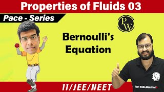 Properties of fluids 03  Bernoullis principle Venturimeter Equation of continuity 11 JEE NEET [upl. by Aneelehs]