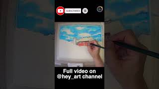 Watercolor Barn Painting Simple and Stunning Techniques timelapse watercolor art drawing shots [upl. by Nnyllatsyrc918]