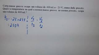 transformação isobárica Exercício resolvido [upl. by Chev]