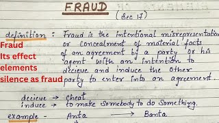 Fraud  section 17  Effects amp Elements  Does Silence Amount To Fraud [upl. by Nylcoj]