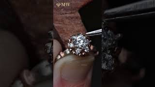 💎MW Jewelry Pure Handmadering moissanite ring round diamond Wedding ring highjewelry [upl. by Goldarina]