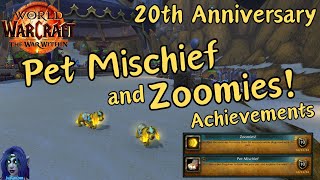 Pet Mischief and Zoomies Achievements WoW 20th Anniversary [upl. by Kramnhoj]