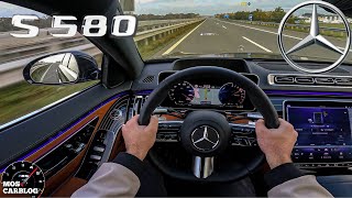 2024 MercedesBenz S Class on the Autobahn S580E Top Speed Test [upl. by Yrruc]