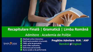 Admitere Academia de Poliție 2021  Recapitulare Programa și materia de gramatică  limba română [upl. by Ycram]